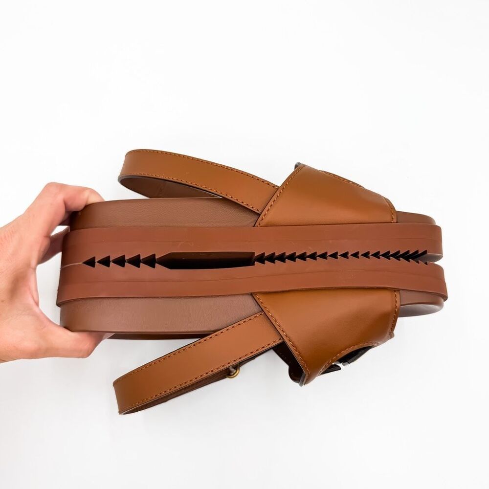 Gucci GG Cutout Sandals Cosmos Softy Tan Leather Size 38, US 8 - Picture 6 of 13